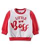 Doodle Poodle 100% Cotton Knit Full Sleeves Sweatshirt With HD Text Print - White & Red