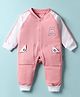 Child World Interlock Knit Raglan Sleeves Romper With Animal Print - Pink