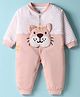 Child World Interlock Knit Full Length Romper With Tiger Applique - Pink