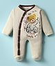Child World Interlock Knit Full Sleeves Footed Sleep Suit with Bear Print - Cream