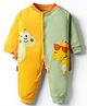 Child World Interlock Knit Full Sleeves Romper With Dino Print - Gold