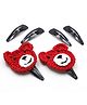 Aabacus Set Of 3 Bear Crochet Designed & Solid Snap Clips - Red