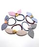 Aabacus Set Of 5 Gingham Checked Cherry Applique Detailed Rubber Bands - Multi Colour