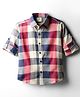 Rikidoos Cotton Woven Full Sleeves Checked Shirt - Maroon & Blue