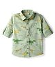Rikidoos Full Sleeves Dinosaurs Printed Shirt - Pista Green