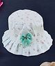 PASSION PETALS Cotton Floral Designed & Bow Applique Detailed Summer Cap - Green - Diameter - 11 cm