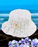 PASSION PETALS Cotton Floral Designed & Bow Applique Detailed Summer Cap - Yellow - Diameter - 11 cm