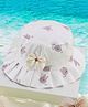 PASSION PETALS Cotton Bunny Printed Bow Applique Summer Cap - Yellow - Diameter - 11 cm