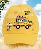 PASSION PETALS Cotton Knit Vehicles Patch Detailed Summer Cap - Yellow - Diameter - 11 cm