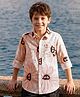 Pine Kids Cotton Woven Full Sleeves Shirt with Floral Print - Tan