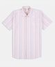 CAVIO Cotton Woven Half Sleeves Striped Shirt - Peach
