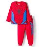 Babyhug Marvel Single Jersey Knit Full Sleeves Night Suit with Spider-Man Graphic - Red
