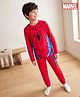 Pine Kids Marvel Single Jersey Knit Full Sleeves Night Suit With Spider Man Print - Red