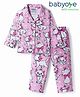 Babyoye Disney Single Jersey Knit Full Sleeves Co-ords Night Suit with Marie Print - Pink