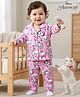 Babyoye Disney Single Jersey Knit Full Sleeves Co-ords Night Suit with Marie Print - Pink