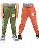SuperBottoms Cotton Blend Knit Pack Of 2 Yay I Did It & See The Good Text Printed Joggers - Brown & Olive Green