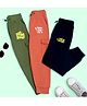 SuperBottoms Premium Cotton Knit Pack Of 3 Typograhy Printed Pajamas - Multi Colour