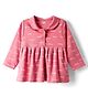 Pink Rabbit Interlock Knit Full Sleeves Frock With Text Print - Pink