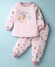 Pink Rabbit Single Jersey Knit Full Sleeves Night Suit with Farm Print - Light Purple