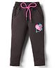 Olio Kids Fleece Full Length Woolen Pant With Heart Print - Black