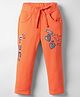 Olio Kids Full Length Woollen & Fleece Pant with Text Print - Orange