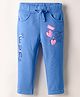 Olio Kids Full Length Woollen & Fleece Pant with Text Print - Blue