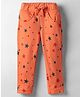 Olio Kids Full Length Woollen & Fleece Pant with Star Print - Orange