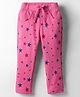 Olio Kids Full Length Woollen & Fleece Pant with Star Print - Fuchsia