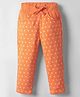 Olio Kids Full Length Woollen & Fleece Pant with Polka Dot Print - Orange