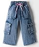 Olio Kids Denim Woven Full Length Jeans With Cargo Pocket - Light Blue