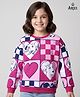 Pine Kids Disney Terry Knit Full Sleeves Sweatshirt With Disney Princess Print - Dark Pink
