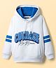 Pine Kids Cotton Knit Full Sleeves Hooded Sweatshirt With Text Print - White