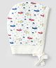 Doodle Poodle Interlock Cotton Knit Cap With Airplane Print White - Circumference 32 cm
