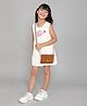 Little Angels Cotton Woven Sleeveless Fairy Printed Dress - Cream