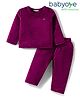 Babyoye 100% Cotton Knit Full Sleeves Winter Wear Co-ords Night Suit - Maroon