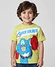 Pine Kids Marvel Single Jersey Knit Half Sleeves Cut & Sew T-Shirt With Captain America Graphics - Green