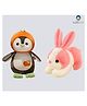 CuddleNest Fruit Penguin & Pink Rabbit Combo - Height 30 cm