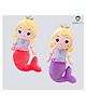CuddleNest Mermaid Soft Toy (Red and Purple) - Height 30 cm