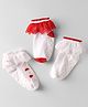 Cute Walk by Babyhug Knit Anti Bacterial Ankle Length Anti Skid Frill Socks Pack of 3 - White & Red