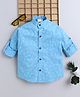 BAATCHEET Cotton Woven Full Sleeves Alphabets Printed Shirt - Blue