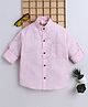 BAATCHEET Cotton Linen Woven Full Sleeves Striped Shirt - Pink