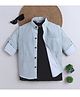 BAATCHEET Cotton Woven Full Sleeves Striped Shirt With Tee - Green