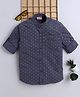 BAATCHEET Cotton Woven Full Sleeves Abstract Printed Shirt - Blue