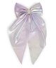Ribbon candy Pearls Embellished Bow Applique Detailed Barrette Clip - Lavender