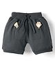 Mini Taurus 100% Cotton Knee Length Shorts With Animal Print - Charcoal Grey