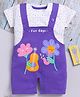 TOONYPORT Cotton Knit Fun Days Text Printed Dungaree & Half Sleeves Tee Set - Blue