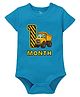 Zeezeezoo 100% Cotton Knit Monthly Birthday Construction Theme Half Sleeves 1 Month Text Printed Onesie - Blue