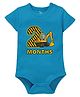 Zeezeezoo 100% Cotton Knit Monthly Birthday Construction Theme Half Sleeves 2 Months Text Printed Onesie - Blue