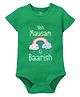 Zeezeezoo 100% Cotton Knit Monsoon Theme Half Sleeves Yeh Mausam Ki Baarish  Text Printed Onesie - Green