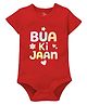 Zeezeezoo 100% Cotton Knit Half Sleeves Bua Ki Jaan Text Printed Onesie - Red